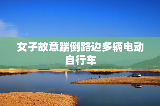 女子故意踹倒路边多辆电动自行车